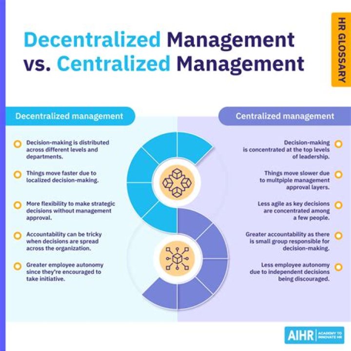 Which is better a centralized or decentralized form of organization?