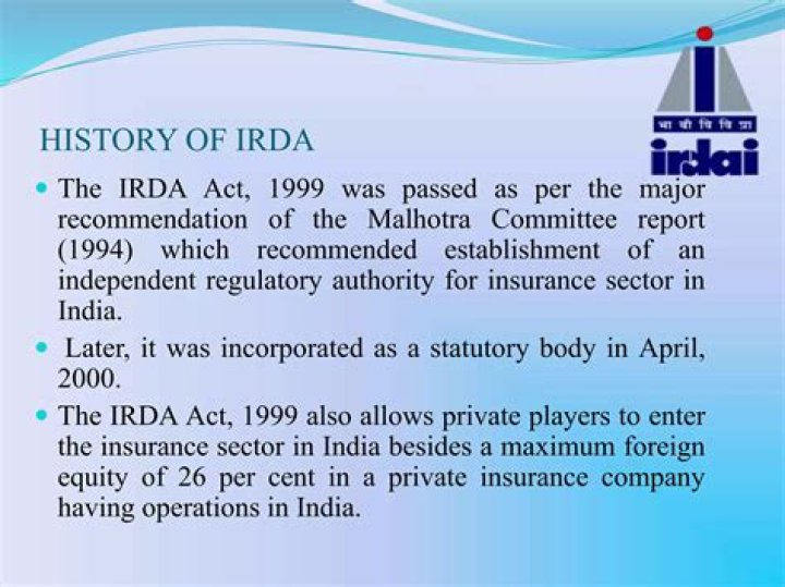 Why was IRDA established?